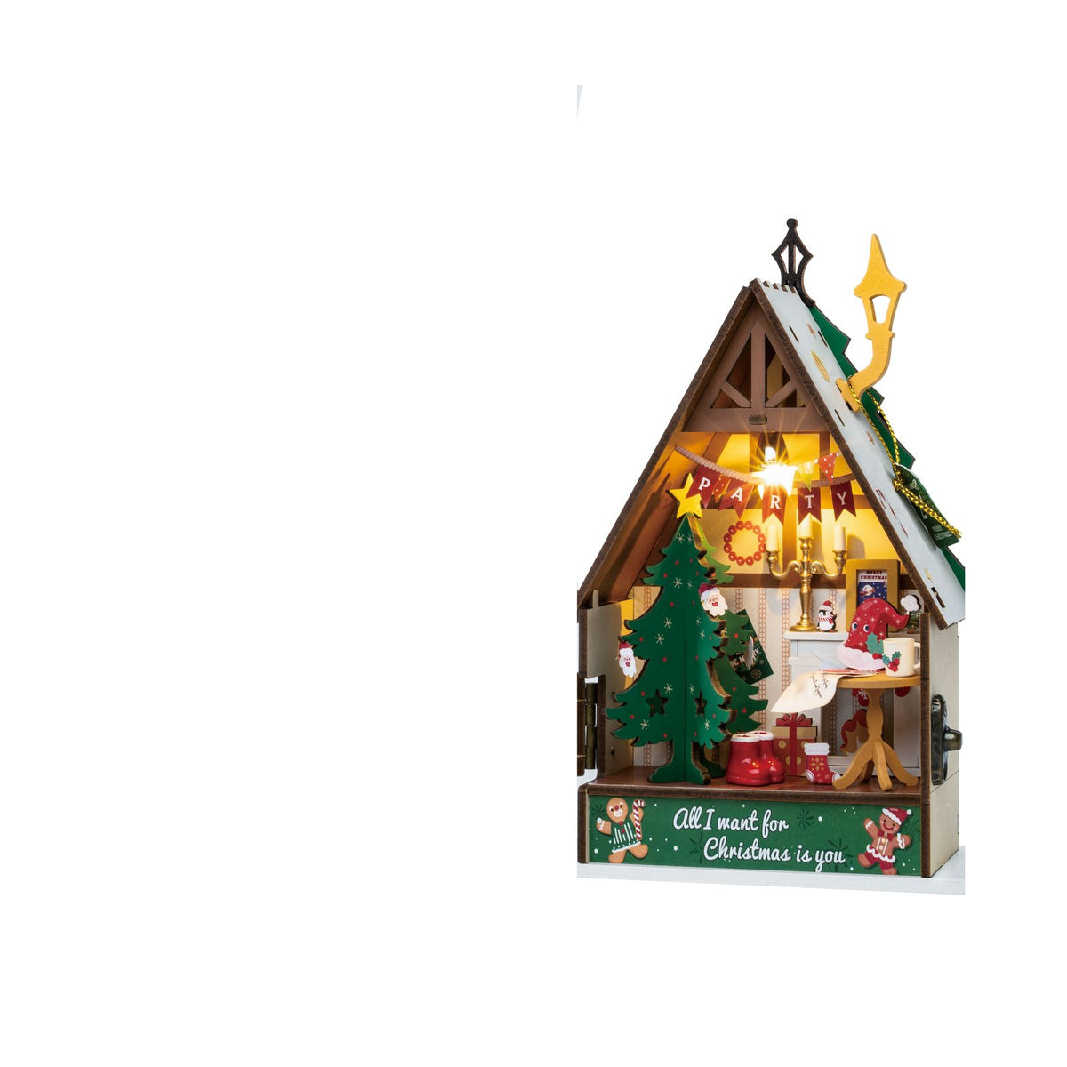 Rolife DIY Miniaturhaus Weihnachtshaus Twinkling Christmas House DS036 fertig aufgebaut