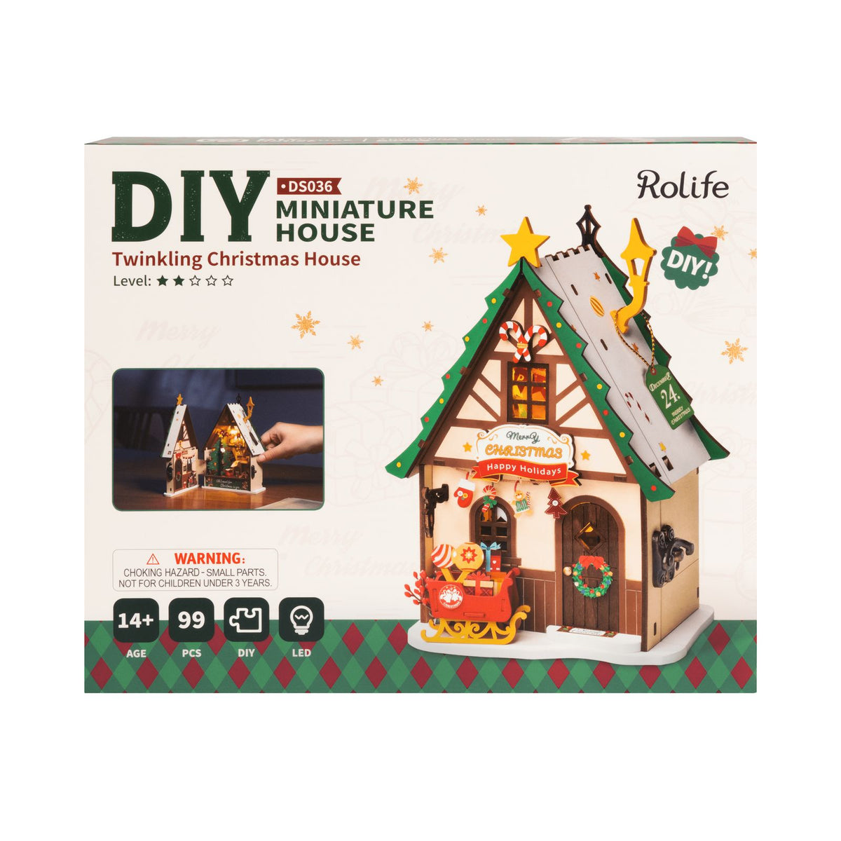 Weihnachtsgeschenk Bastelset: Rolife Miniaturhaus für Erwachsene