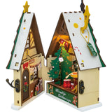 Weihnachtshaus Bausatz Rolife mit schneebedecktem Dach und Stern