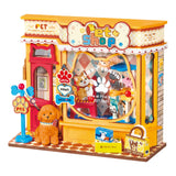 Rolife DIY Miniaturhaus Pawfect Pet Shop DS045 – sonnengelbes Zoogeschäft mit roter Tür