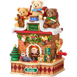 Weihnachtsdeko selber bauen: Bären mit Gitarre, Trommel und Tamburin am Kamin