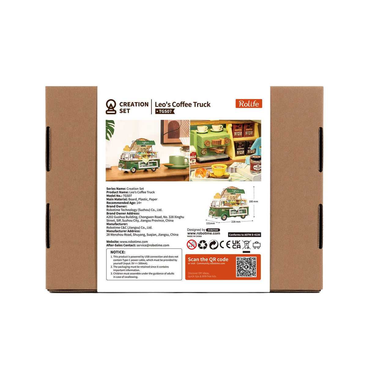 Leo's Coffee Truck als Geschenkidee, 3D Holzpuzzle für Erwachsene TGS07