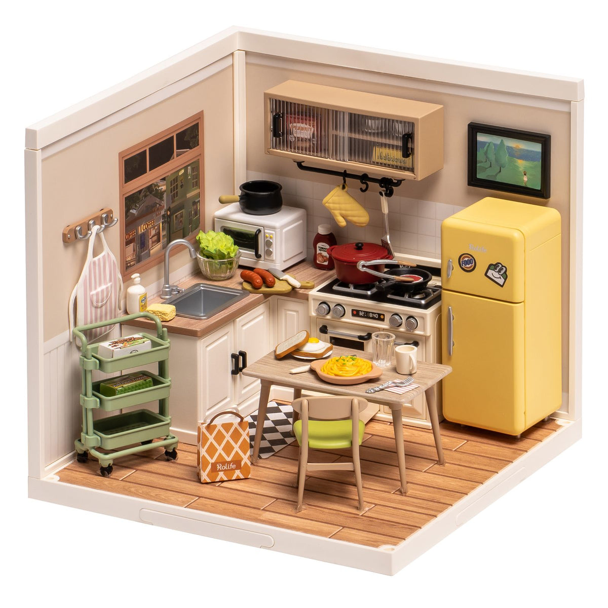 Rolife Super Creator Happy Meals Kitchen DW008 Küche von vorne