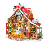 Rolife Reindeer Express Weihnachts Bastelset mit Rentier und rotem Schlittenwagen