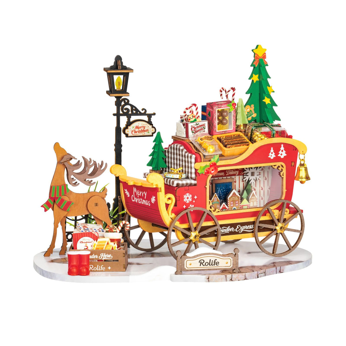 Transparente Boxen mit Schokokugeln und Bonbons am Rolife Reindeer Express