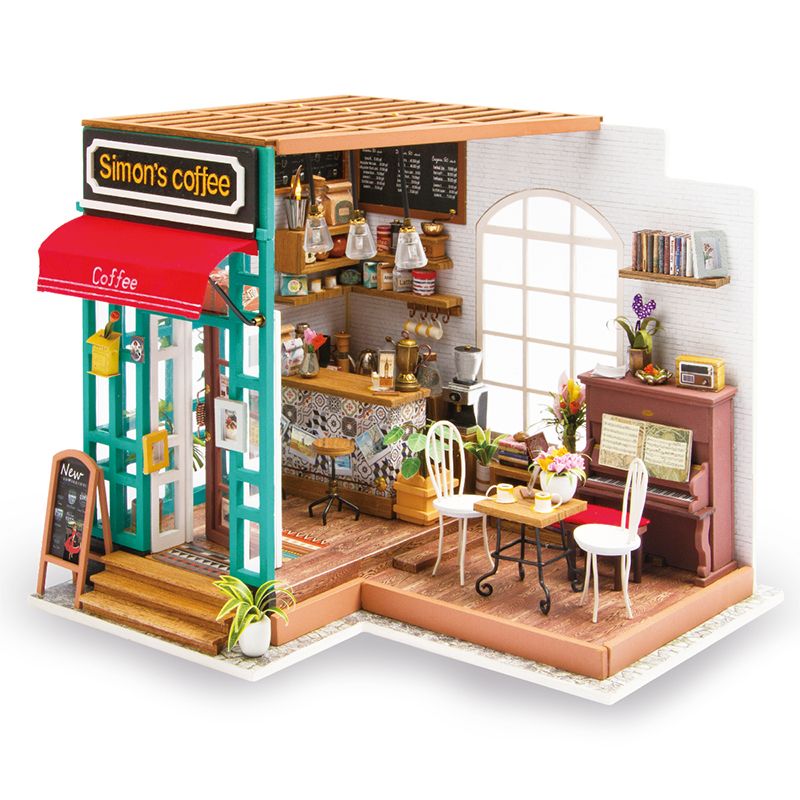 Rolife DIY Miniaturhaus Simon's Coffee DG109 – fertig aufgebautes Café im Maßstab 1:18