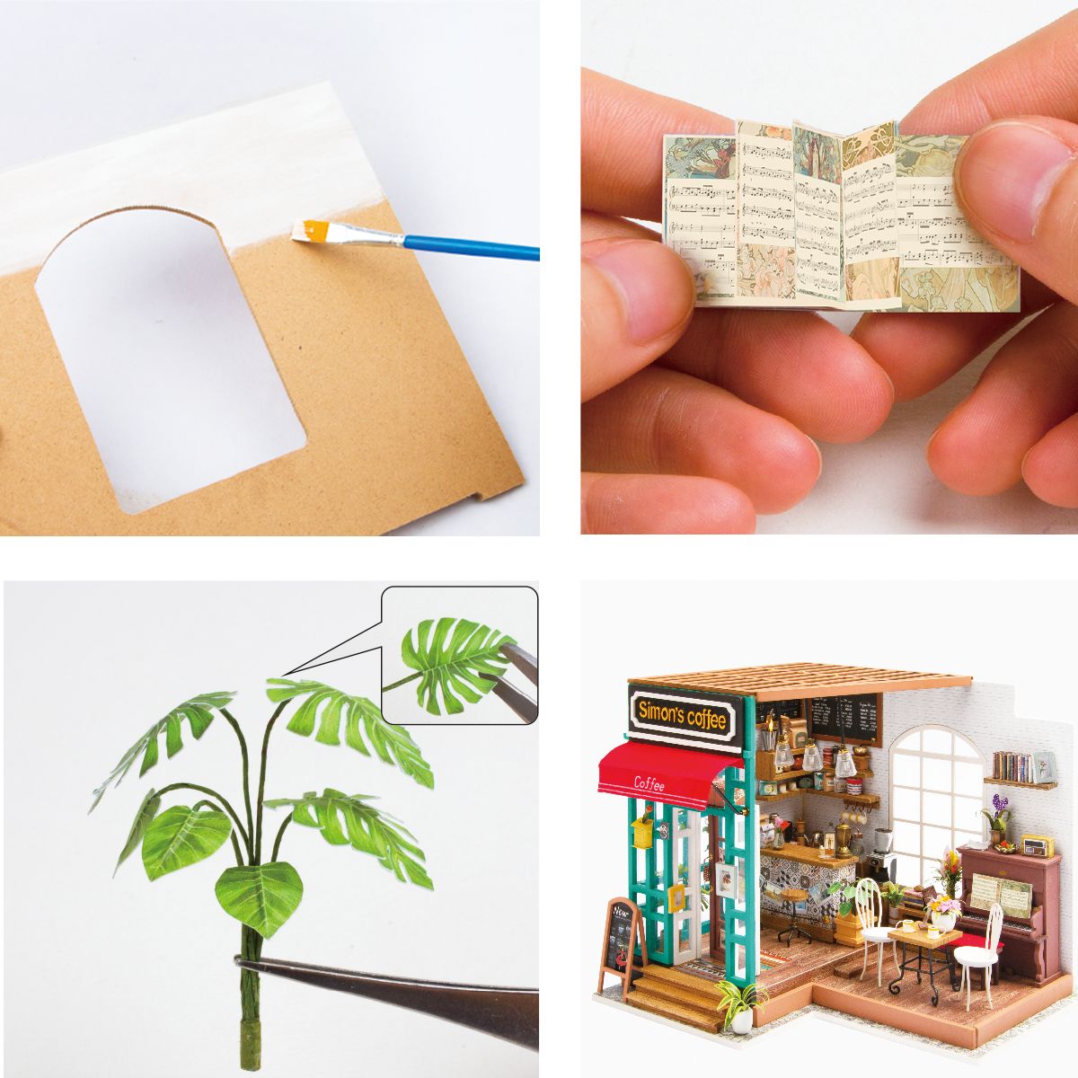 Miniatur Café Bausatz Simon's Coffee – Bar mit Urlaubsfotos