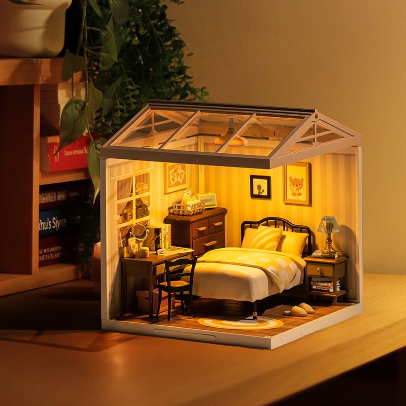 Bausatz Rolife Sweet Dream Bedroom: farbige Teile und Aufkleber zur Dekoration