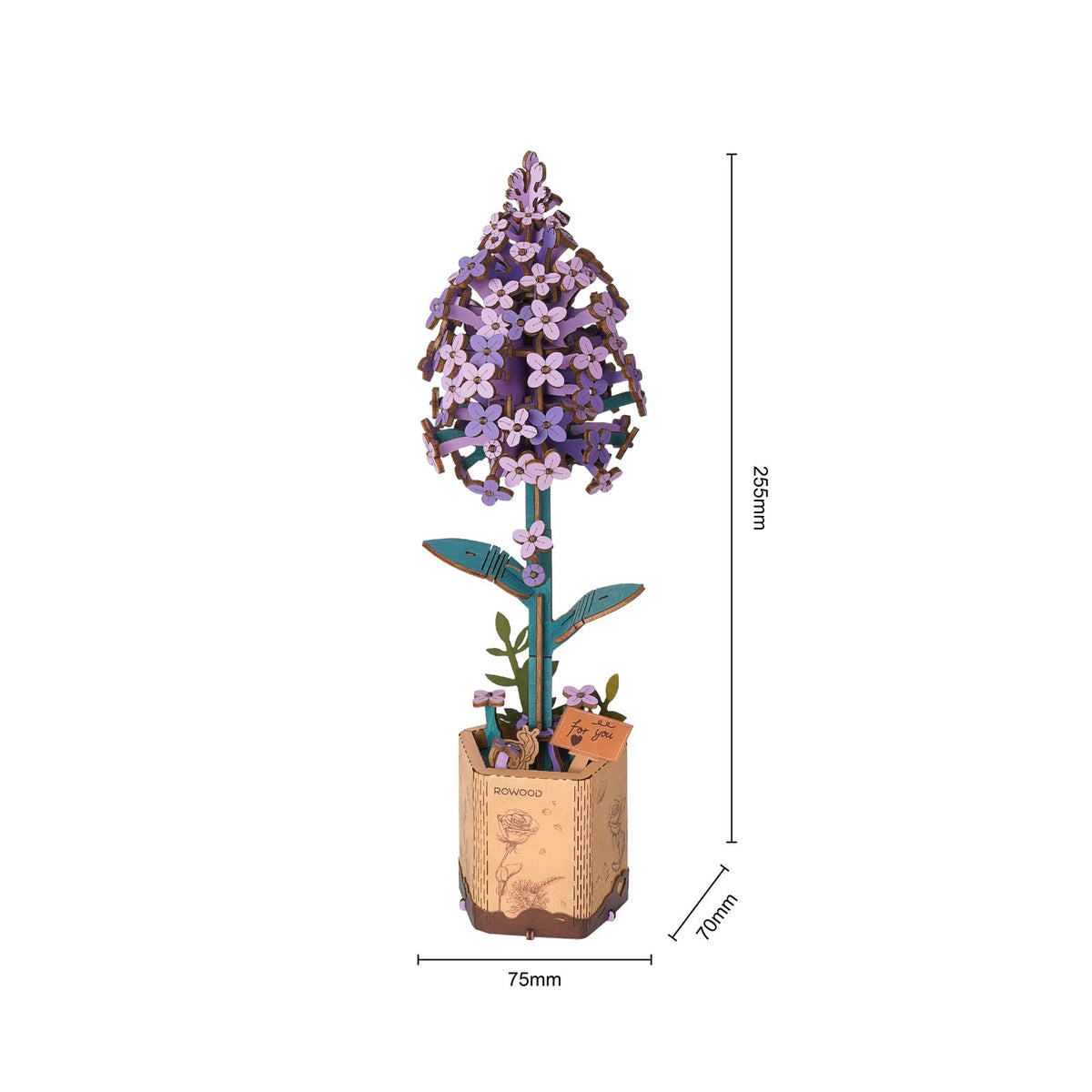Flieder Holzblume als Geschenk für Blumenliebhaber, Rowood TW021