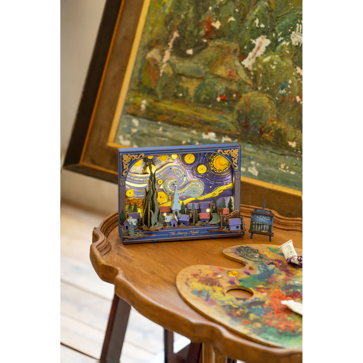 Rowood The Starry Night Wandbild mit leuchtenden LED-Sternen im Dunkeln