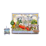 Holz Wandbild Bausatz Red Boats TH004 von Rowood mit zwei roten Segelbooten im Hafen