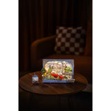 Miniatur-Mal-Easel mit Hafenszene zum Holz Wandbild Bausatz Red Boats