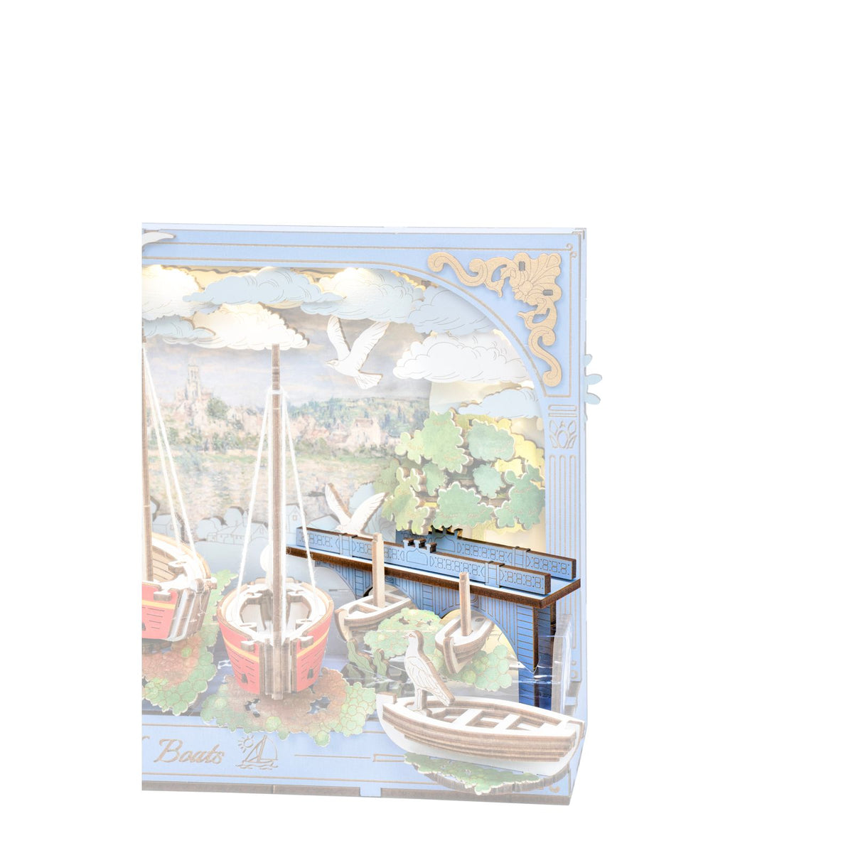 Red Boats Diorama mit 219 Teilen als Geschenk für Bastler