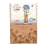 Hortensie aus Holz zum Selberbauen: Rowood Blue Hydrangea mit Blütenköpfen und grünem Stiel