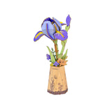 Holzblumen Bausatz Iris Rowood Purple Iris TW121 fertig gebaut in violetter Blüte