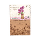 Rowood Purple Moth Orchid: fertige Holzorchidee mit grünen Stielen und Kartonvase