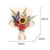 3D Holzpuzzle Blumenstrauß Rowood TW01H in der Vase auf dem Tisch