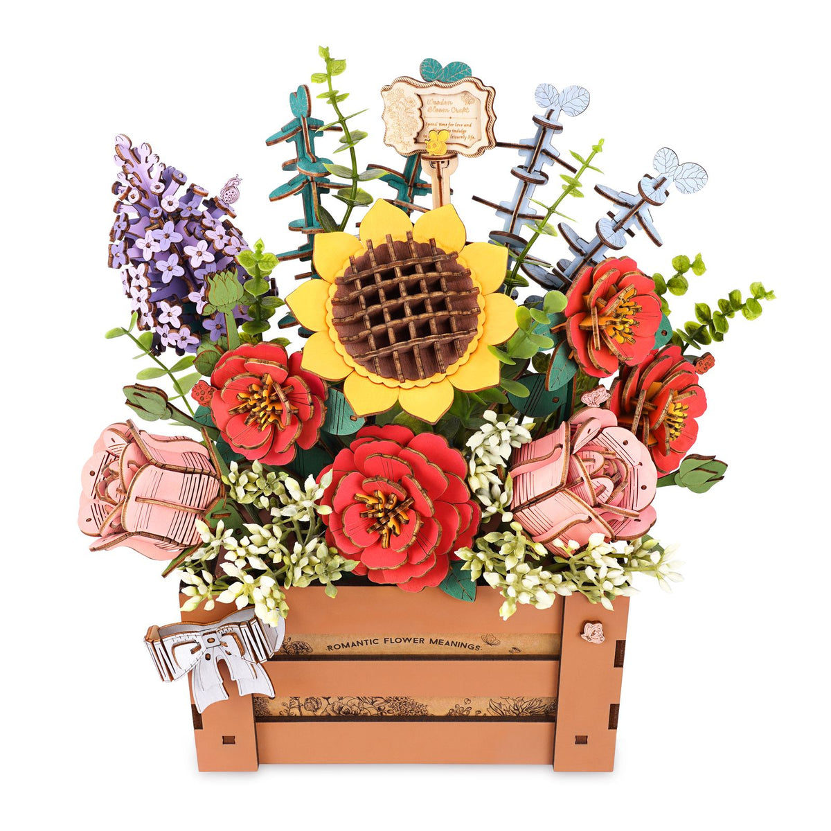 Rowood Holzblumen Bausatz Wooden Bloom Box TW02H – fertig gebaute Blumenbox aus Holz