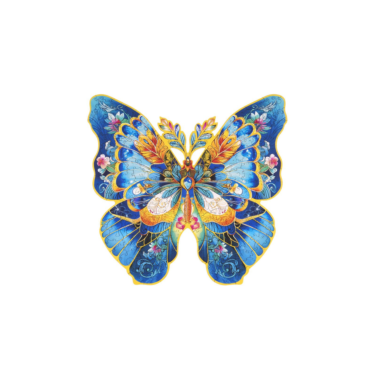 Holzpuzzle für Erwachsene Rowood Morpho Helena TA003 – Schmetterling in Blau und Goldgelb