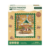Holzpuzzle Geschenk: Goldenes Herbstkarussell von Rowood mit Karte für den Weihnachtsgruß