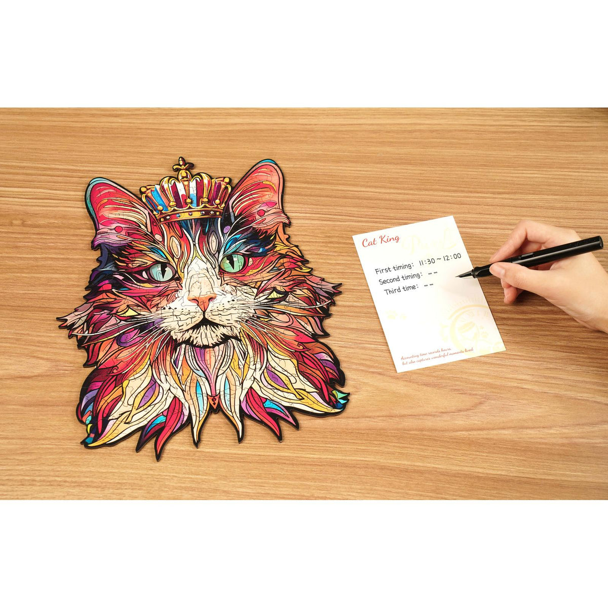 Geschenk für Katzenliebhaber: Holzpuzzle Katze Cat King TA002 von Rowood