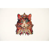 Katzen Puzzle Cat King vor schwarzem Hintergrund gerahmt als Wanddeko