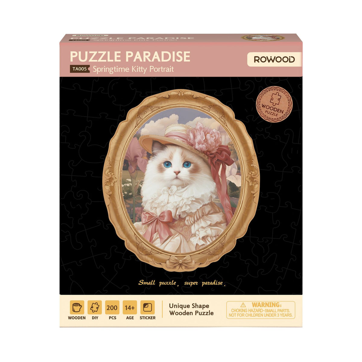 Katzenpuzzle aus Holz, 26,8 x 31,6 cm, als Geschenk für Katzenfreunde