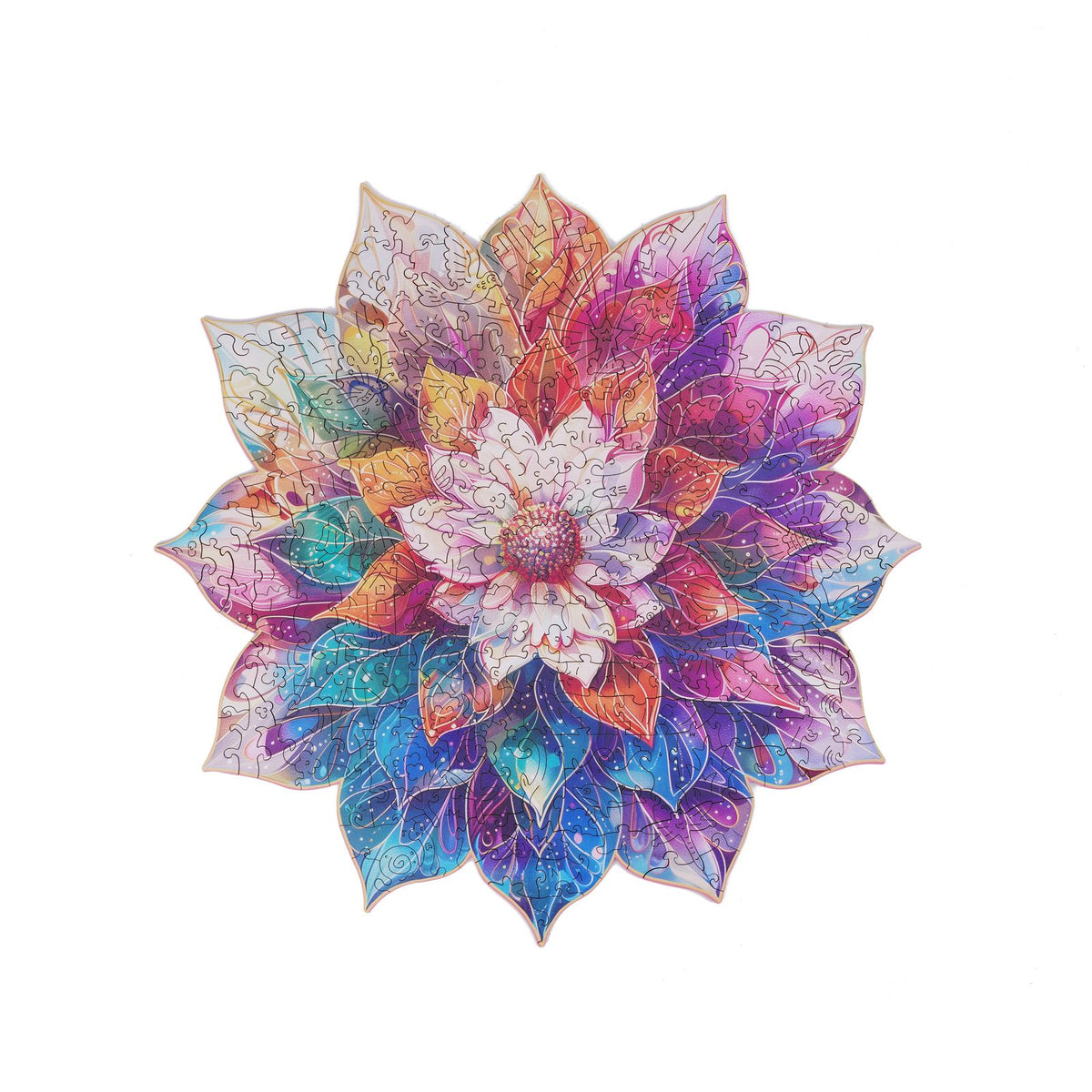 Mandala Puzzle Holz mit 200 einzigartig geformten Teilen von Rowood