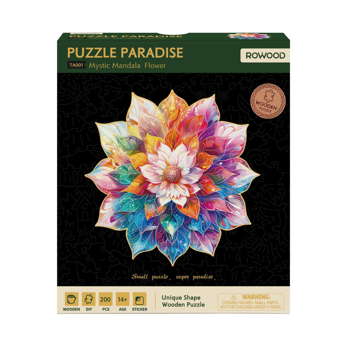 Holzpuzzle Lotusblume als Geschenk und Wanddeko, Durchmesser ca. 28 cm