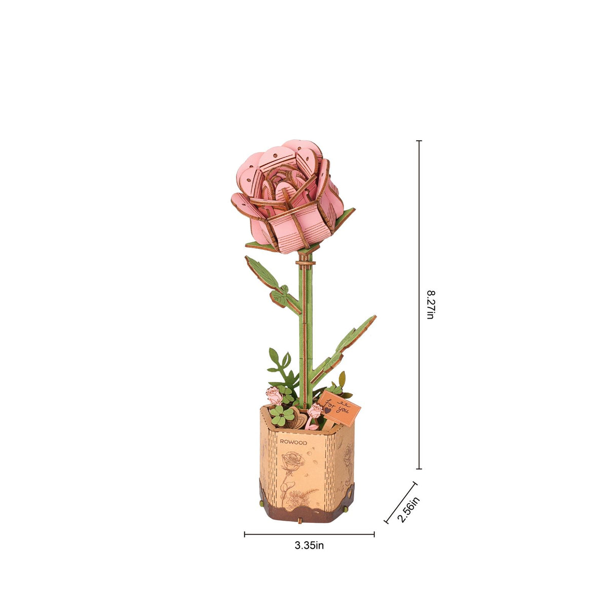 Rosa – Biegsame Holzblütenblätter der Rowood Pink Rose TW041