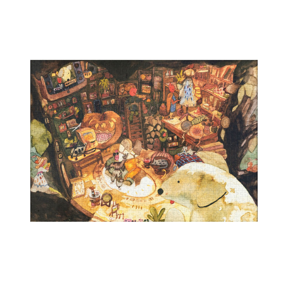 Rowood Puzzle 1000 Teile Tree House Tale – gemütliches Baumhaus als Aquarellmotiv
