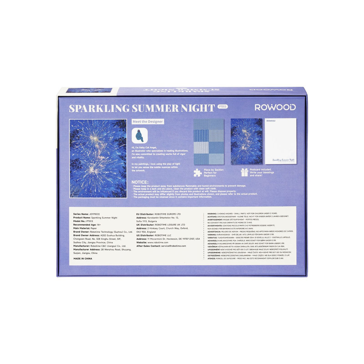 Puzzle-Geschenk Rowood Sparkling Summer Night mit Format 50 × 70 cm