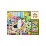 Puzzle für Erwachsene: Cat's Plant Yard von Rowood, fertiges Format 50 × 70 cm