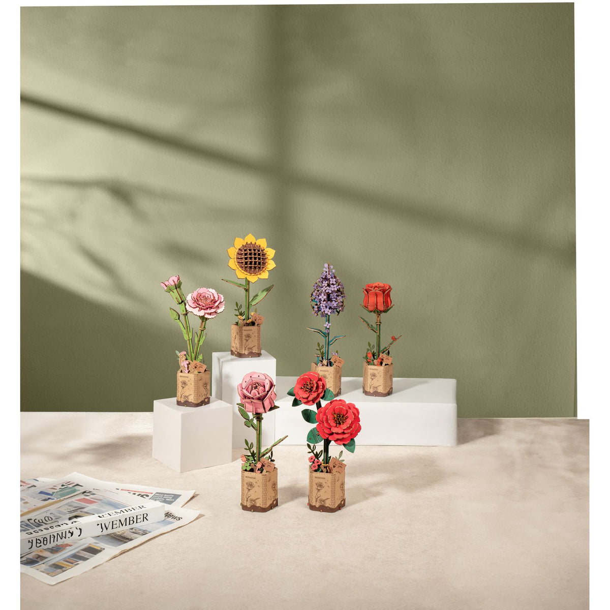 Rot – Rowood Holzblumen Bausatz Rose – Rose TW041 – Ansicht 8