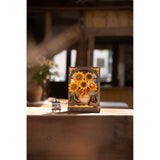 Sonnenblumen Holzpuzzle mit LED-Beleuchtung im goldgelben Licht
