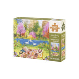Rowood Puzzle 1000 Teile Frühlingspark mit Picknickdecke, Baguette und Erdbeeren