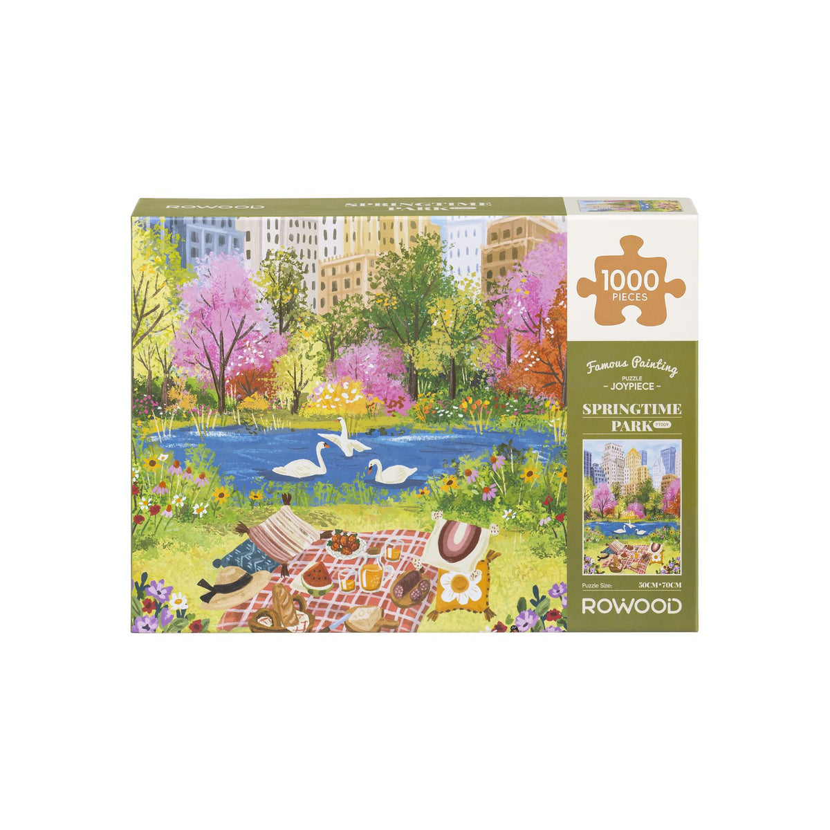 Puzzle mit Kirschblüten-Motiv Springtime Park, fertig gelegt 50 x 70 cm