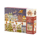 Puzzle Welpen Heiligabend von Rowood mit Weihnachtsbaum, Schneemann und Geschenken
