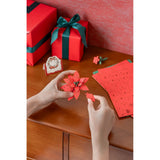 Rowood Poinsettia Bausatz aus Holz mit drei roten Sternblüten und grünen Blättern