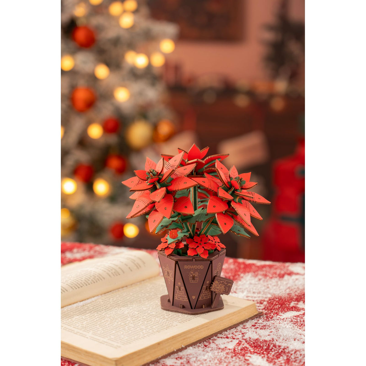 Rowood Weihnachtsstern TF001 Verpackung des Holzblumen Bausatzes