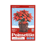 Detailaufnahme der roten Sternblüten des Rowood Weihnachtssterns aus Holz