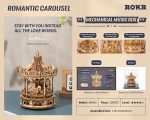 ROKR Romantisches Karussell, mechanische Spieluhr, 3D-Holzpuzzle - AMK62 – Bild 9