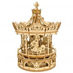 ROKR Romantisches Karussell, mechanische Spieluhr, 3D-Holzpuzzle - AMK62