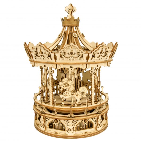 ROKR Romantisches Karussell, mechanische Spieluhr, 3D-Holzpuzzle - AMK62