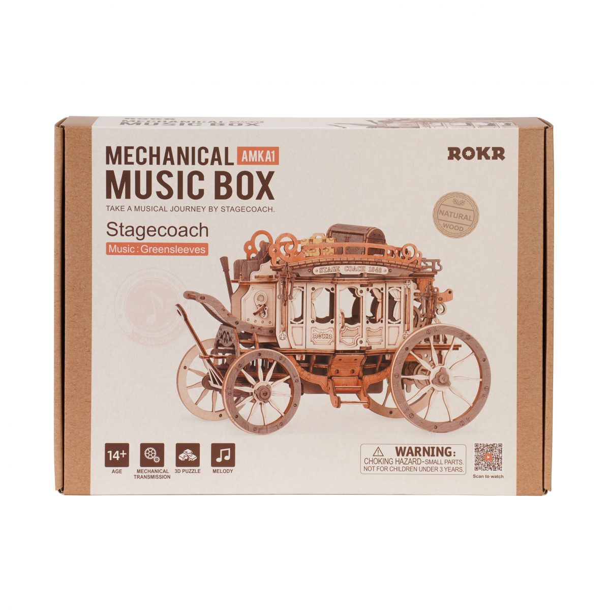 ROKR Stagecoach Mechanische Musikbox 3D Holzpuzzle - AMKA1 – Bild 7
