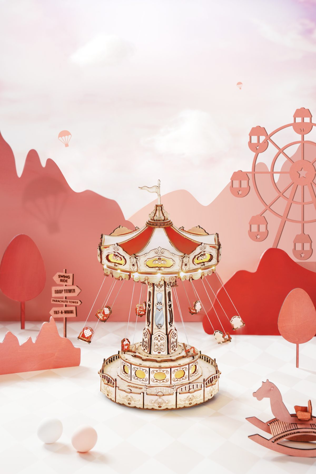 ROKR Schaukel Fahrt DIY Musik Box 3D Holzpuzzle - EA02 – Bild 3